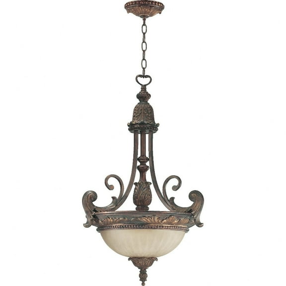 Quorum Lighting Madeleine 3-Light Pendant, Corsican Gold, 19.5W x 29.25H, Chain Hanging, Incandescent, Damp Rated