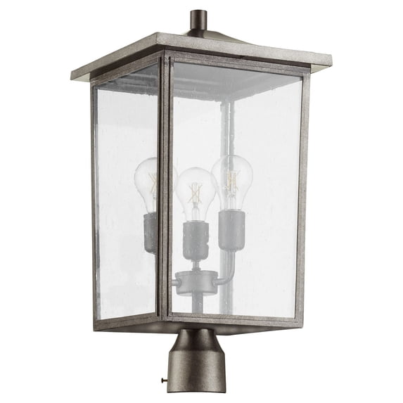 Quorum Lighting Riverside Outdoor Pendant - 3 Lights, Weathered Zinc