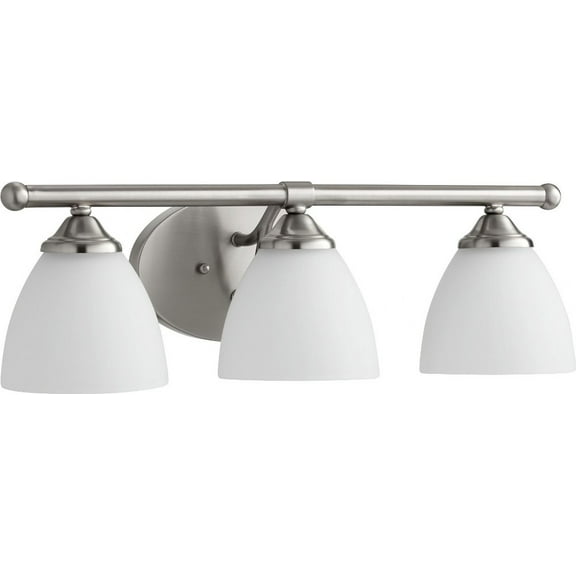 Quorum Lighting Brooks Glass Satin Nickel 3-Light Wall Sconce