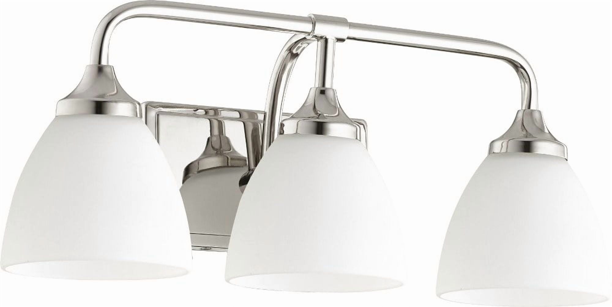Quorum Lighting Enclave Glass 3-Light Polished Nickel Vanity Fixture
