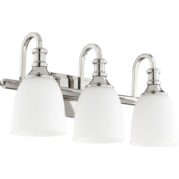 Quorum Lighting Richmond Glass 3-Light Polished Nickel Vanity Fixture