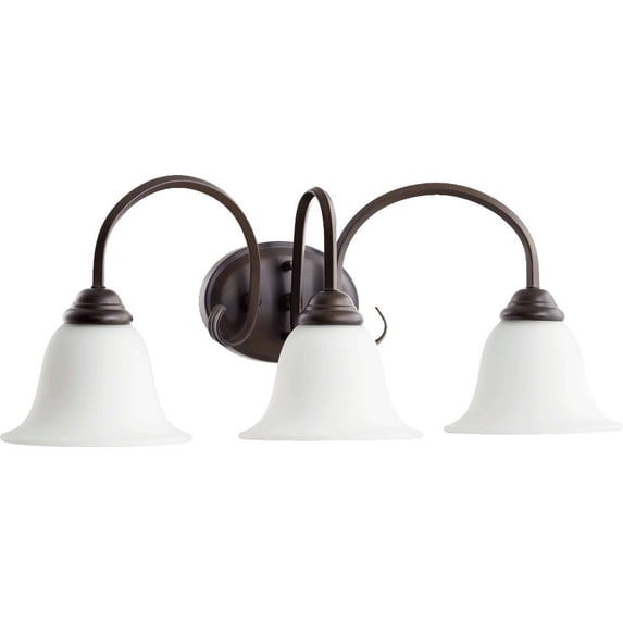 Quorum Lighting Spencer Glass 3-Light Oiled Bronze Ceiling Fan