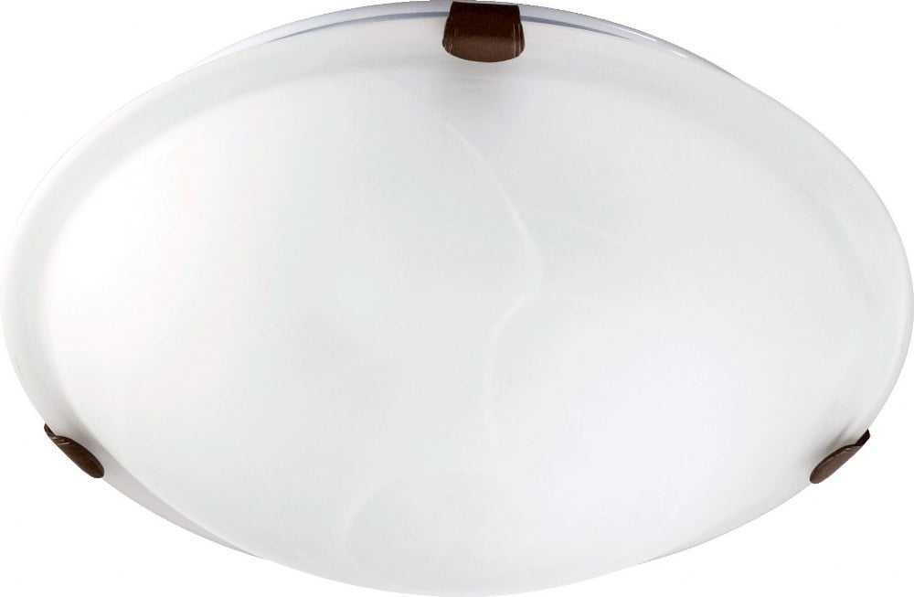 Elegant Oiled Bronze 2-Light Flush Mount with White Glass Shade