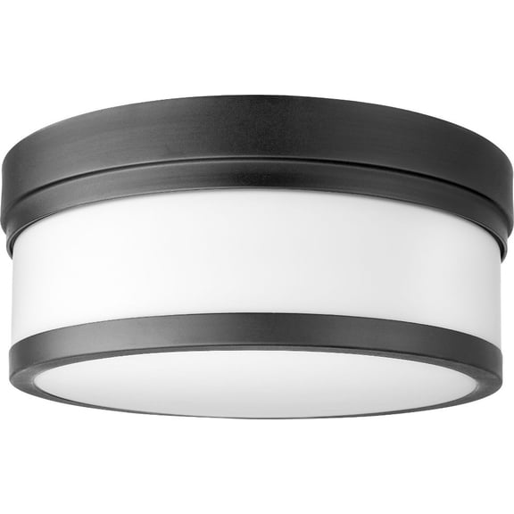 Quorum Lighting Celeste Glass Noir Flush Mount - 2 Lights, 12 Width, 5 Height