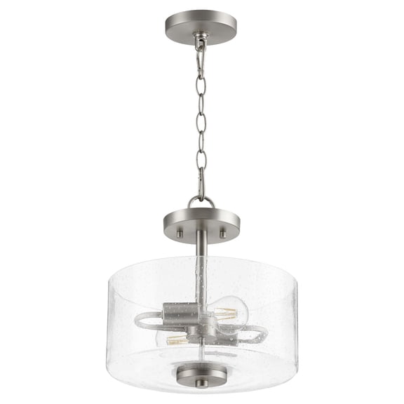 2202-12-65 Quorum Lighting Dakota - 3 Light Convertible Pendant in Soft Contemporary style - 12 inches wide by 10.75 inches high-Satin Nickel Finish