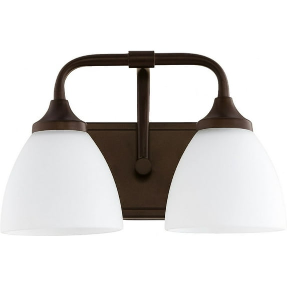 Quorum Lighting Enclave Glass 2-Light Oiled Bronze Wall Sconce