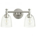 thumbnail image 1 of Quorum Lighting Rossington 2-Light Satin Nickel Glass Wall Sconce, 1 of 2