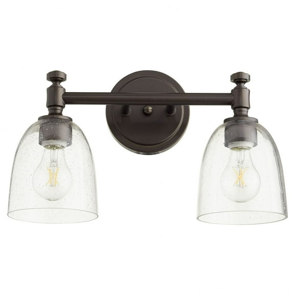 Quorum Lighting Rossington 2-Light Oiled Bronze Glass Wall Sconce
