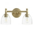thumbnail image 1 of Quorum Lighting Rossington 2-Light Aged Brass Glass Wall Sconce, 1 of 7