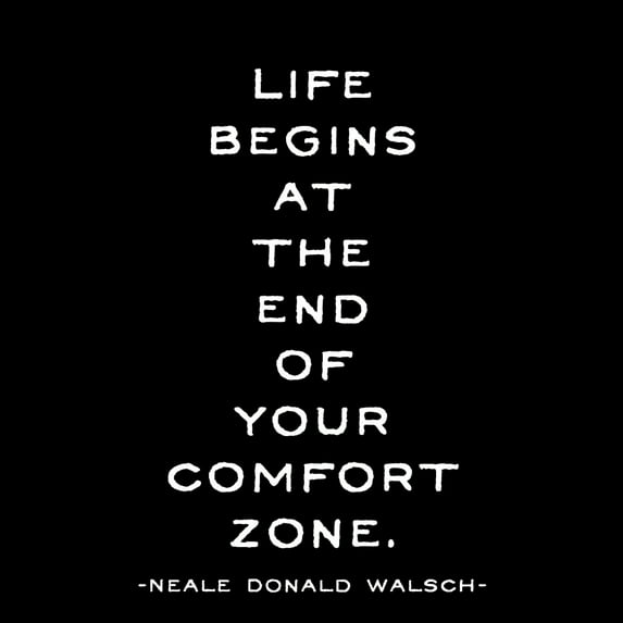 Quotable Magnet "Life Begins at the End of Your Comfort Zone" Quote 3.5" Square