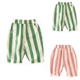 thumbnail image 1 of Quotay Baby Girl Pants Kids Minimalist Striped Daily Elastic Waist Girl'S Trousers 0-3 Years Green,12-18 Months, 1 of 4