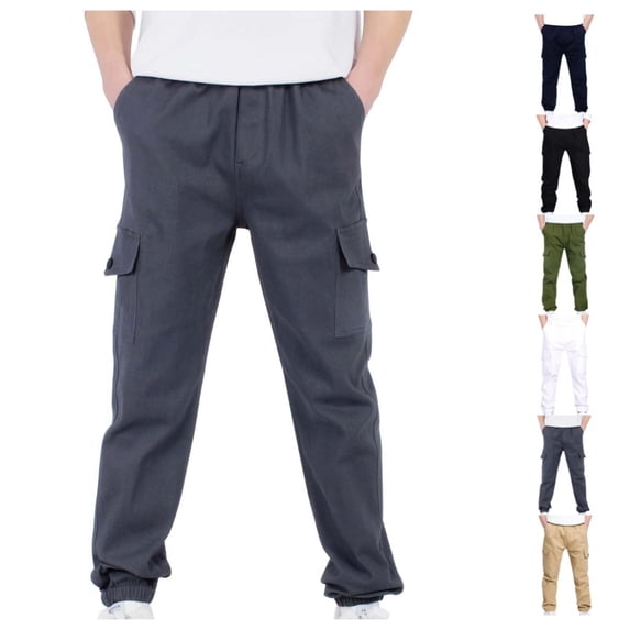 Quotay Boys Cargo Pants Stretch Elastic Waist School Kids Twill Joggers Boy'S Trousers 4-12 Years Grey,12-13 Years