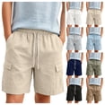 thumbnail image 1 of Quotay Boys Casual Shorts Pull On Elastic Waist Summer Beach for with Pockets Baggy Pants 8-16 Years Beige,15-16 Years, 1 of 9