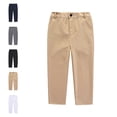thumbnail image 1 of Quotay Boys Dress Pants Flat Front Adjustable Waist School Wear Formal Casual Trousers for Kids Boy'S Trousers 4-15 Years Khaki,15-16 Years, 1 of 3