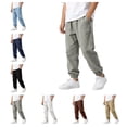 thumbnail image 1 of Quotay Boys Pants Comfortable Stylish Casual Trousers for Autumn Blend Long with Elastic Waist Trousers for Boys 5-15 Years Grey,7-8 Years, 1 of 6