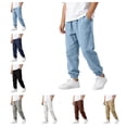 thumbnail image 1 of Quotay Boys Pants Comfortable Stylish Casual Trousers for Autumn Blend Long with Elastic Waist Trousers for Boys 5-15 Years Light Blue,11-12 Years, 1 of 7