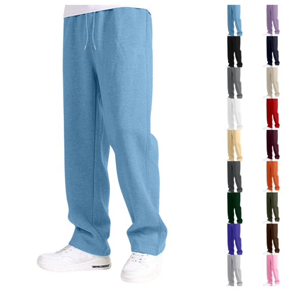Quotay Loose Pants Kids Little Boys Casual Jogger Soft Comfortable Sweatpants Everyday Wear Age 5-14 Loose Fit Elastic Waistband Breathable Kids Sweatpants 01_Light Blue,7-8 Years