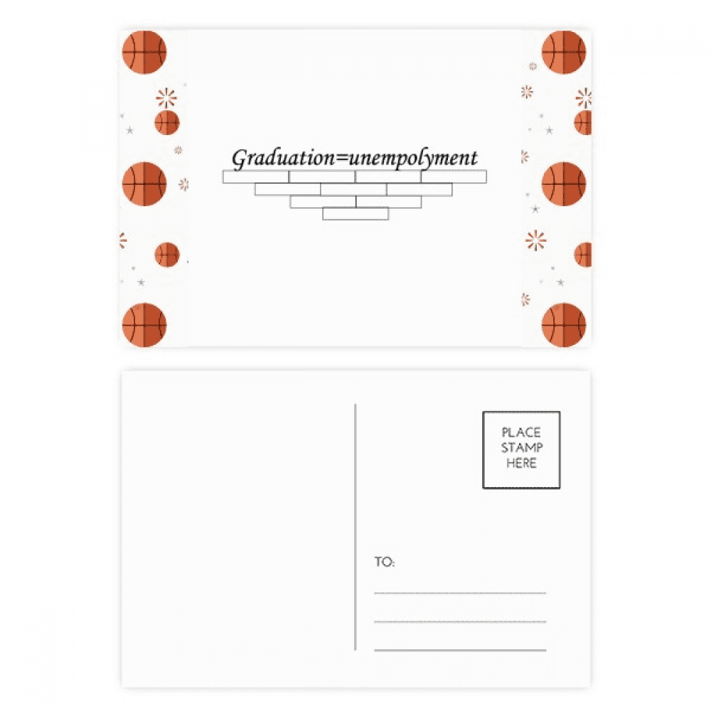 Quote About Graduation And Unempolyment Basketball Postcard Set Thanks Card Mailing Side 20pcs