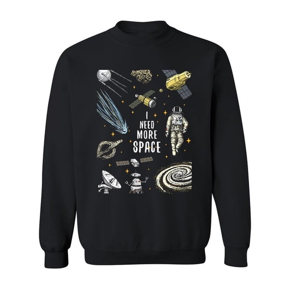 Quote And Space Objects Sweatshirt Men -Image by Shutterstock, Male 5X-Large