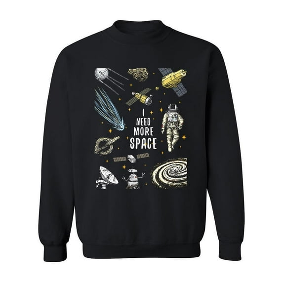 Quote And Space Objects Sweatshirt Men -Image by Shutterstock, Male Medium