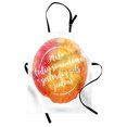 thumbnail image 1 of Quote Apron Motivational Message on Artistic Grunge Vibrant Background Happiness, Unisex Kitchen Bib Apron with Adjustable Neck for Cooking Baking Gardening, Dark Coral Orange Yellow, by Ambesonne, 1 of 3