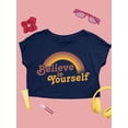 thumbnail image 1 of Quote Believe In Yourself Crop Tee Women's -SelectDesign Designs, 1 of 4