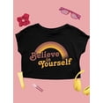 thumbnail image 1 of Quote Believe In Yourself Crop Tee Women's -SelectDesign Designs, 1 of 4