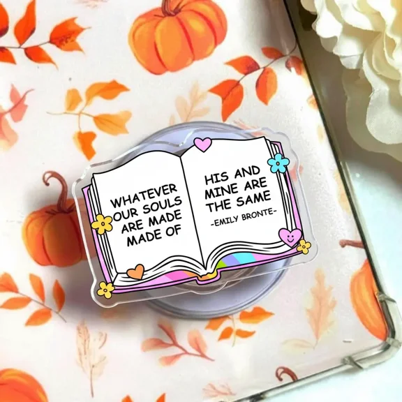 Quote Book Magnetic Phone Grip Romantic Literary Magnetic Pop Socket & Kickstand