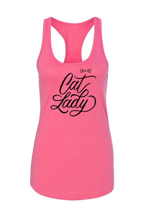 Quote Cat Lady Racerback Tank Women -Image by Shutterstock, Female Small
