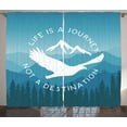 thumbnail image 1 of Ambesonne Saying Curtains 2 Panel Set, Life is a Journey Message, 108" x 96", Blue Pale Blue and White, 1 of 3