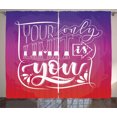 thumbnail image 1 of Ambesonne Saying Curtains 2 Panel Set, Ombre Effect Background, 108" x 108", Vermilion Violet White, 1 of 3