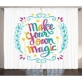 thumbnail image 1 of Ambesonne Saying Curtains 2 Panel Set, Make Your Magic Message, 108" x 90", Multicolor, 1 of 3
