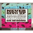 thumbnail image 1 of Ambesonne Saying Curtains 2 Panel Set, Frame Retro, 108" x 63", Magenta Aqua Brown, 1 of 2