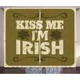 thumbnail image 1 of Ambesonne Saying Curtains 2 Panel Set, Irish Culture Elements, 108" x 90", Cream and Green Brown, 1 of 3