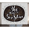 thumbnail image 1 of Ambesonne Saying Curtains 2 Panel Set, You are My Sunshine Font, 108" x 96", Brown Grey, 1 of 3