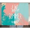 thumbnail image 1 of Ambesonne Saying Curtains 2 Panel Set, Hello Summer Lettering, 108" x 84", Multicolor, 1 of 3
