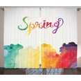 thumbnail image 1 of Ambesonne Saying Curtains 2 Panel Set, Spring Lettering, 108" x 90", Multicolor, 1 of 3