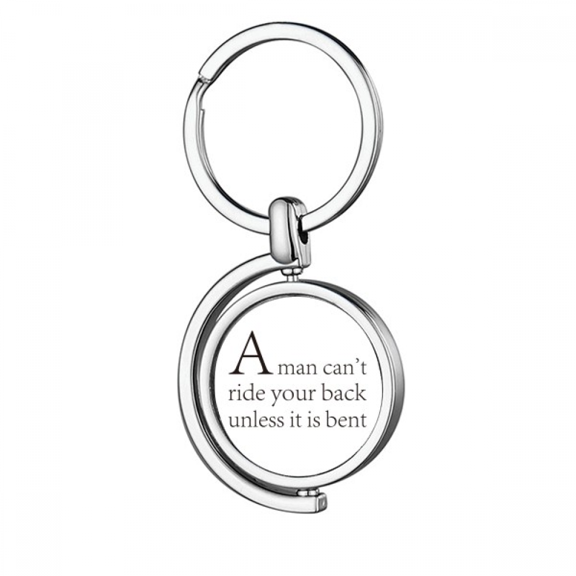 Quote Don't Let Others Ride Your Back Rotating Keychain Metal Keyring Holder