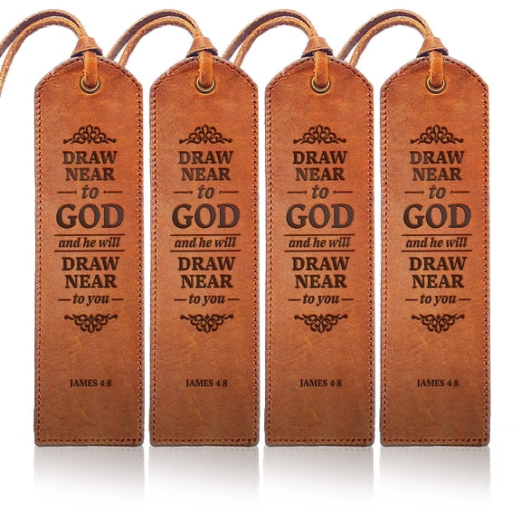 Quote Draw Near To God Cowhide Leather Labels Handmade Embossed Tag with Holes for DIY Jeans Bags Shoes Hat Accessories Word 180x50x1.2mm