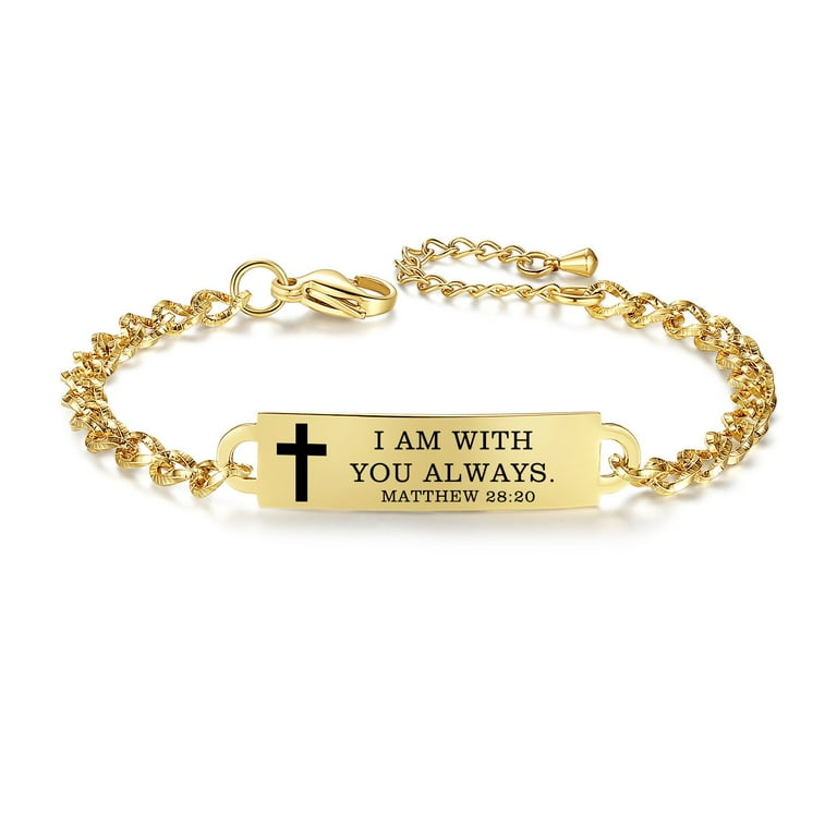 Cut Out Cross Charm - I am with You Always - Matthew 28:20 Bible Quote Cut Out Cross Charm - I am with You Always - Matthew 28:20 Bible Quote