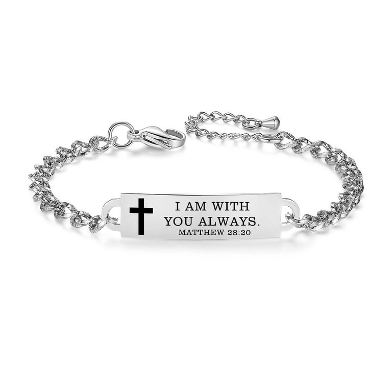 Quote Faith Christian Bible Verses bracelets Adjustable Stainless Steel  Cross Bracelets, God Bracelet Gift Idea for women, for her for Love