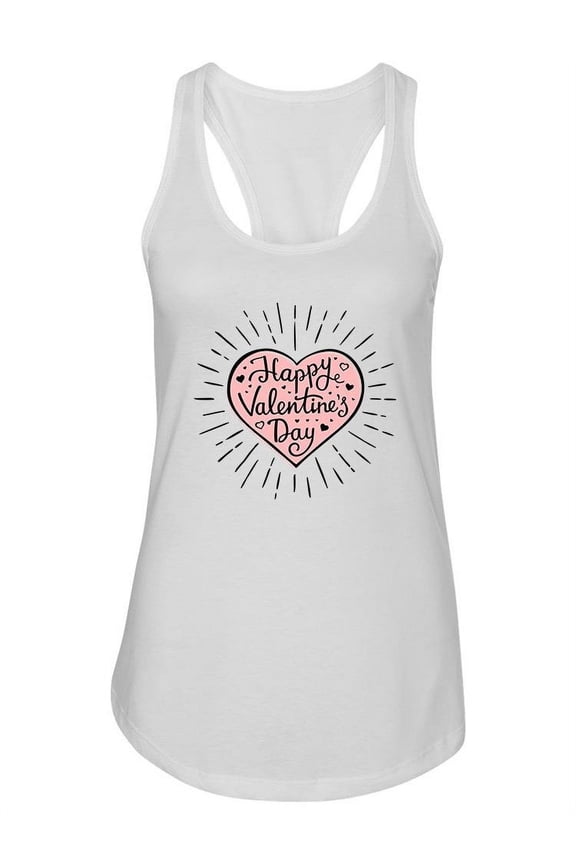 Quote Happy Valentines Tank Women -Image by Shutterstock, Female Small
