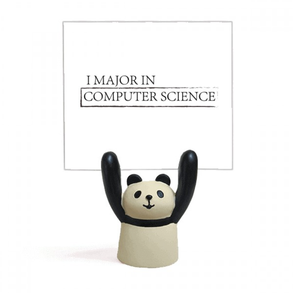 Quote I Major In Computer Science Memo Holder Cartoon Animal Panda Stand Decoration
