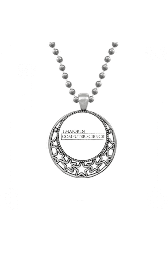 Quote I Major In Computer Science Necklaces Pendant Retro Moon Stars Jewelry