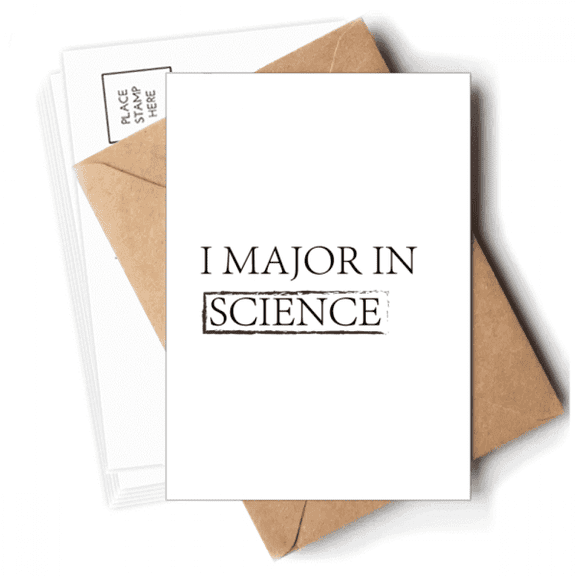 Quote I Major In Science Art Deco  Fashion Postcards Envelopes Blank Note Cards Mailing