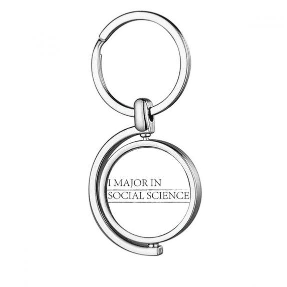 Quote I Major In Social Science Rotating Keychain Metal Keyring Holder