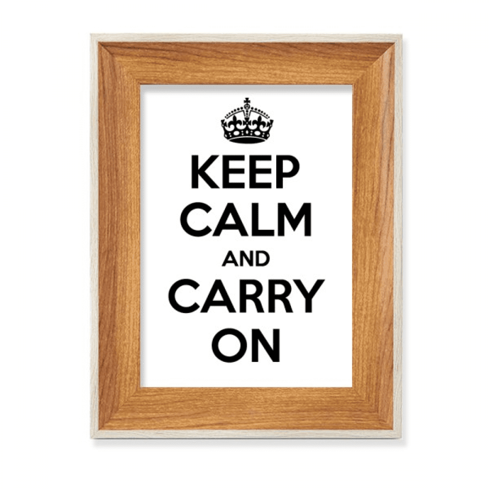 Quote Keep Calm And Carry On Black Desktop Wooden Photo Frame Display ...
