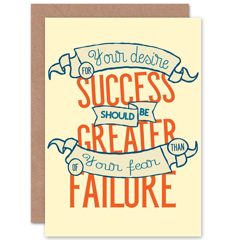 Quote Motivation Desire Success Failure Greetings Card Plus Envelope Blank  inside - Walmart.com, image size:1002x1002
