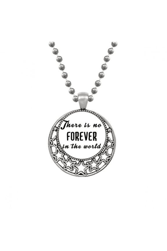 Quote No Forever In The World Necklaces Pendant Retro Moon Stars Jewelry