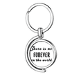 thumbnail image 1 of Quote No Forever In The World Rotating Keychain Metal Keyring Holder, 1 of 2